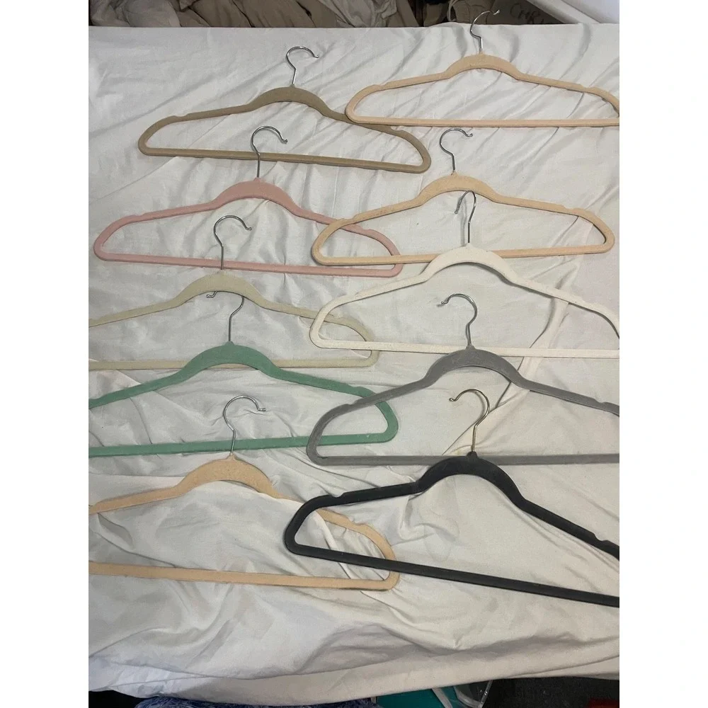 Lot of 10 multi color Velvet Hangers Non-Slip Slim